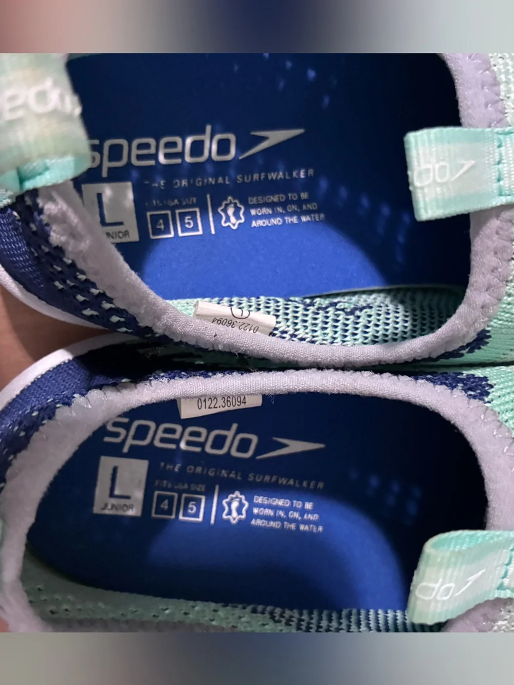 Speedo Junior Surf Strider Water Shoes Socks Aqua Sail Blue Girls Large 4-5